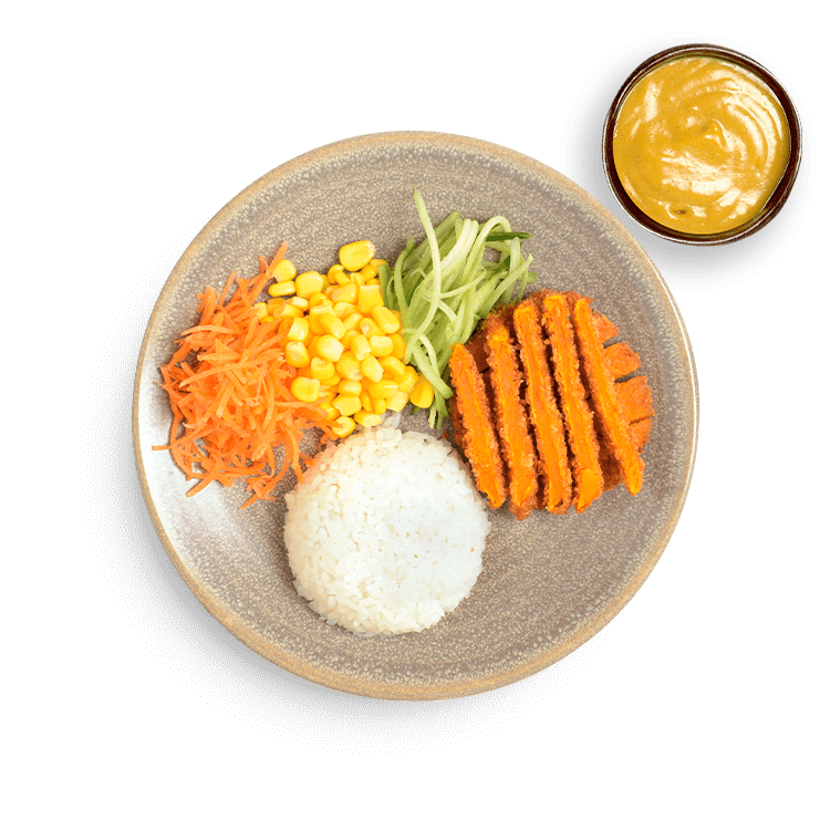 yasai katsu with katsu curry sauce